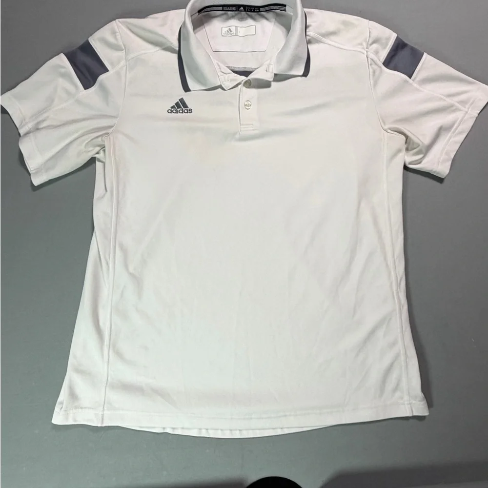 Adidas Men's White Polo with Gray Accents men’s large - Picture 1 of 6